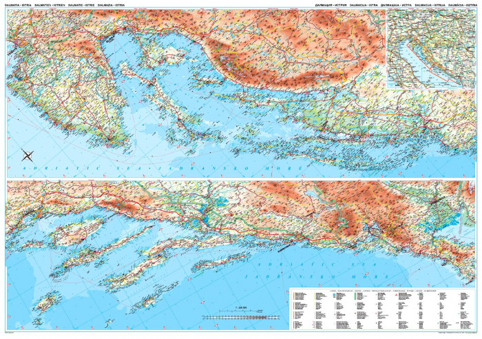 detail Dalmácie & Istrie 1:250t mapa GIZI