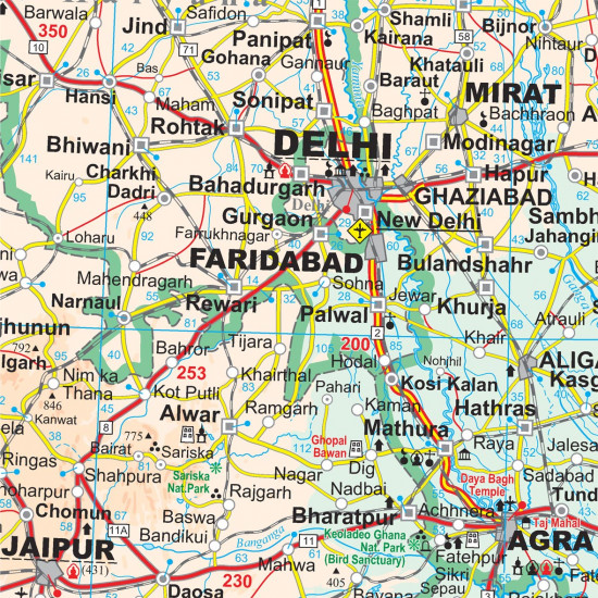 detail Indie (India) 1:3m mapa GIZI