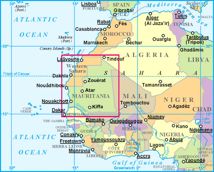 detail Mauritánie (Mauritania) 1:1,75m mapa GIZI
