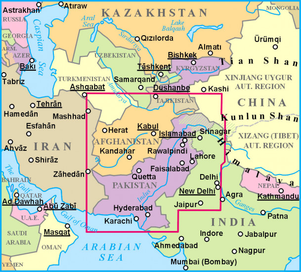detail Pakistan 1:2m mapa GIZI