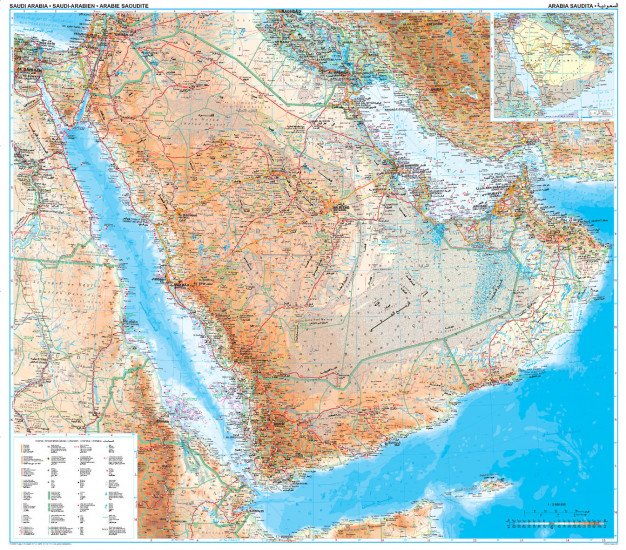 detail Saúdská Arábie (Saudi Arabia) 1:3m mapa GIZI