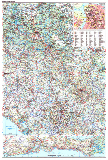 detail Srbsko & Černá Hora 1:500t mapa GIZI