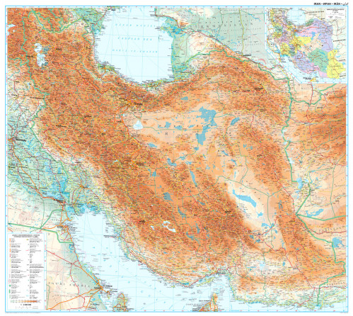Iran 98x88 cm nástěnná mapa GIZI
