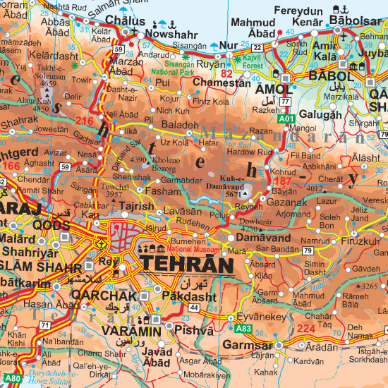 detail Iran 98x88 cm nástěnná mapa GIZI