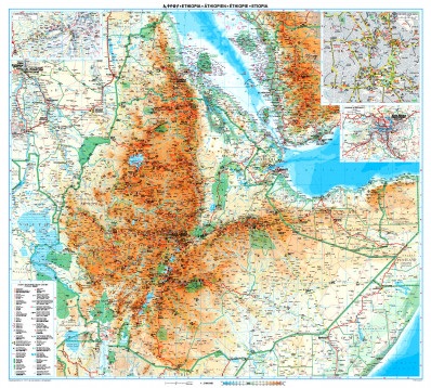 Etiopie (Ethiopia) nástěnná mapa 98x88GIZI