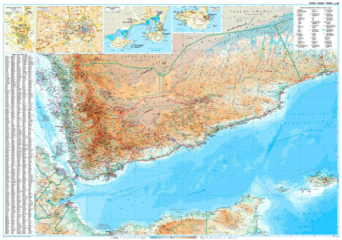 detail Jemen (Yemen) nástěnná mapa 125x88 GIZI