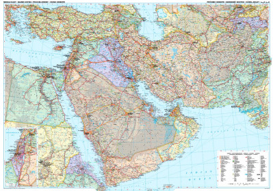 Střední Východ nástěnná mapa 125x88 cm GIZI