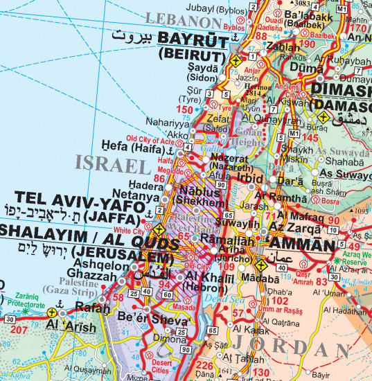 detail Střední Východ nástěnná mapa 125x88 cm GIZI