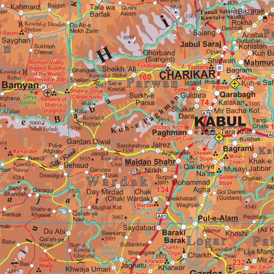 detail Afghanistan nást. mapa 87x93 cm GIZI