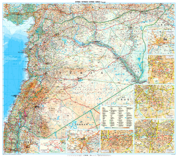 detail Sýrie & Libanon (Syria & Lebanon) 1:750t mapa GIZI