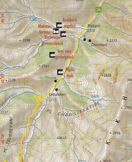 detail #2 Gruzie (Georgia; Shatili, Mutso, Mt. Didi Borbalo) 1:50t mapa GEOLAND