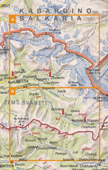 detail #9 Gruzie (Georgia; Mestia, Ushguli, Lashkheti) 1:50t mapa GEOLAND