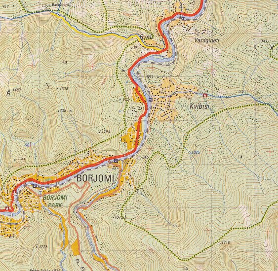 detail #12 Gruzie (Georgia; Borjomi Gorge, Bakuriani) 1:50t mapa GEOLAND