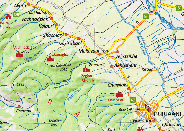 detail #1 Gruzie (Georgia; Kakheti, Tusheti) 1:200t mapa GEOLAND
