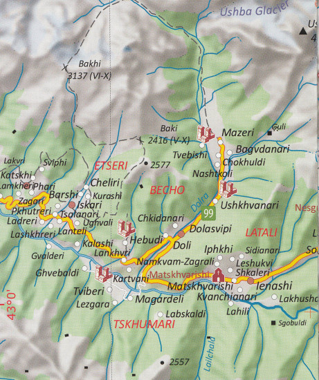 detail #4 Gruzie (Georgia; Samegrelo - Svaneti) 1:200t mapa GEOLAND