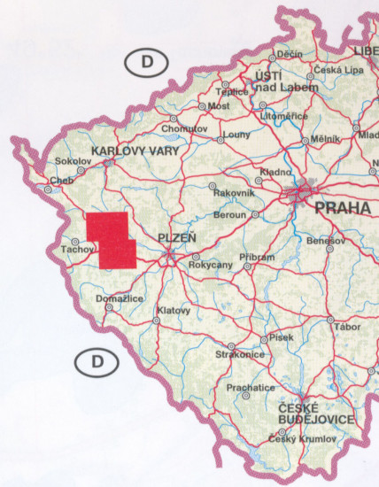 detail Český západ - Hracholusky 1:25t, mapa GOL