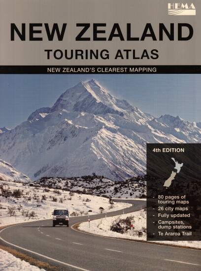 detail Nový Zéland (New Zealand) Touring Atlas 1:350t HEMA
