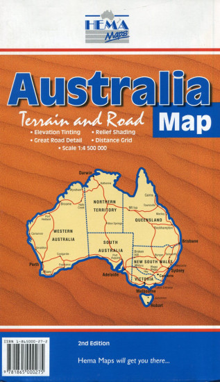detail Australia Terrain map 1:4,5m HEMA