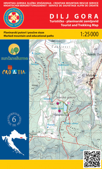 detail Dilj Gora 1:25 000 turistická mapa HGSS