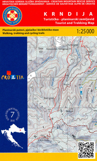 detail Krndija 1:25.000 turistická mapa HGSS
