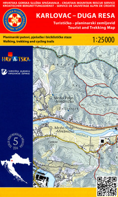 Karlovac - Duga Resa 1:25.000 turistická mapa HGSS