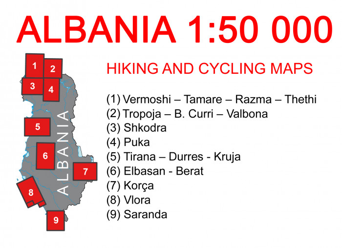 detail Albánie 1:50 000 (5) Tirana – Durres - Kruja