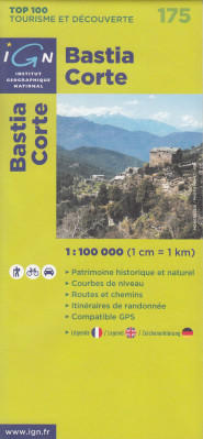 IGN 175 Bastia, Corte 1:100t mapa IGN