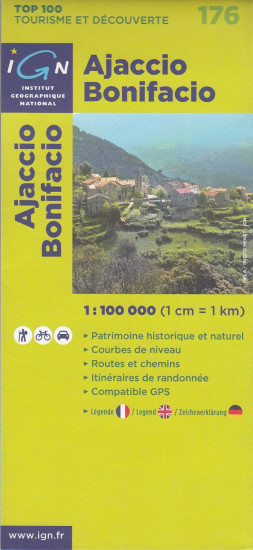 detail IGN 176 Ajaccio, Bonifacio 1:100t mapa IGN