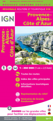 Provensálsko (Provence-Alpes-Côte d´Azur) 1:250t mapa IGN