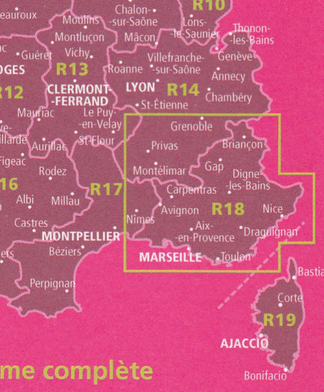 detail Provensálsko (Provence-Alpes-Côte d´Azur) 1:250t mapa IGN