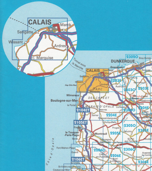 detail IGN 2103 ET Calais 1:25t mapa IGN