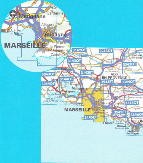 detail IGN 3145 ET Marseille 1:25t mapa IGN