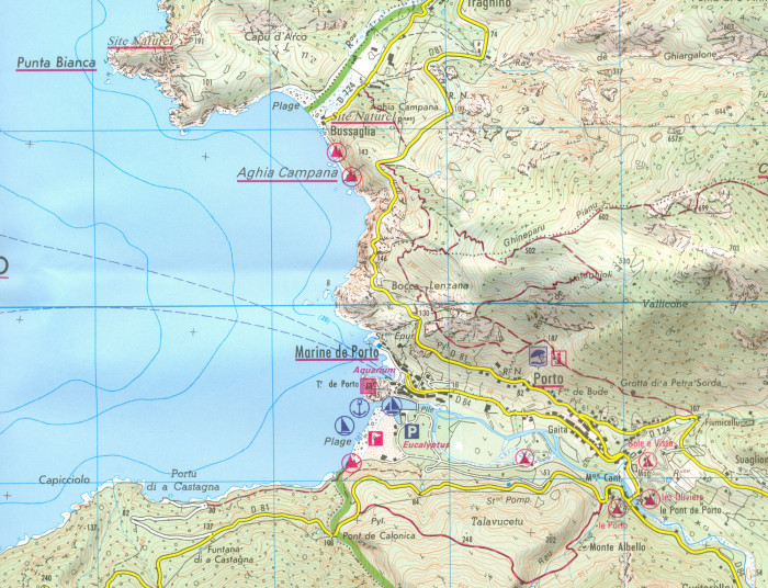 detail IGN 4150 OT Porto / Calanche de Piana 1:25t mapa IGN