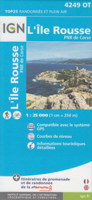 IGN 4249 OT L´Ile Rousse / PNR de Corse 1:25t mapa IGN