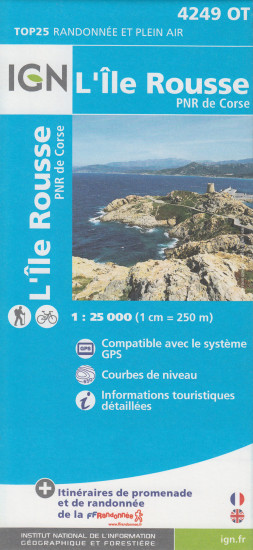 detail IGN 4249 OT L´Ile Rousse / PNR de Corse 1:25t mapa IGN