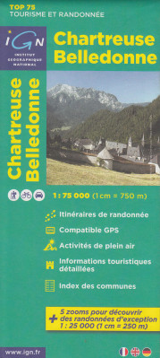 Chartreuse Belledonne 1:75t mapa IGN