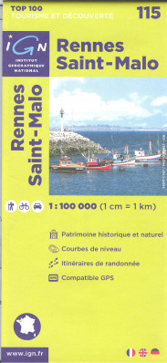 IGN 115 Rennes / St-Malo 1:100t mapa IGN