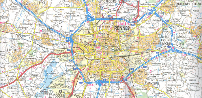 detail IGN 115 Rennes / St-Malo 1:100t mapa IGN