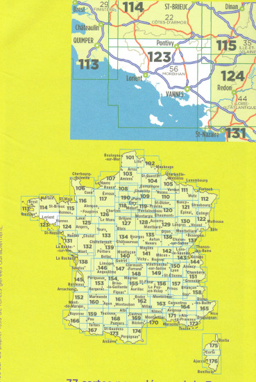 detail IGN 123 Vannes / Lorient 1:100t mapa IGN