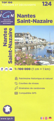 IGN 124 Nantes / St-Nazaire 1:100t mapa IGN
