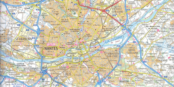 detail IGN 124 Nantes / St-Nazaire 1:100t mapa IGN
