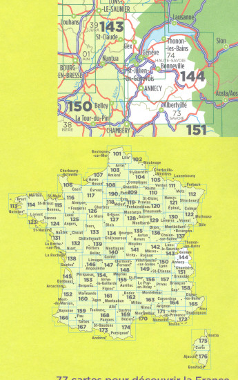 detail IGN 144 Annency / Thonon-les-Bains 1:100t mapa IGN