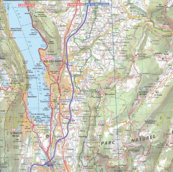 detail IGN 151 Grenoble / Chambéry 1:100t mapa IGN