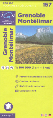 IGN 157 Grenoble / Montélimar 1:100t mapa IGN