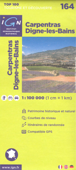 detail IGN 164 Carpentras / Digne-Les-Bains 1:100t mapa IGN