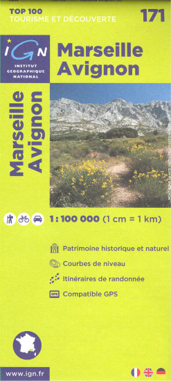 detail IGN 171 Marseille / Avignon 1:100t mapa IGN
