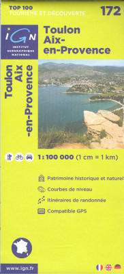 IGN 172 Toulon / Aix-en-Provence 1:100t mapa IGN