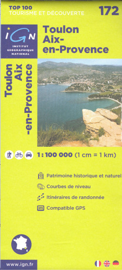 detail IGN 172 Toulon / Aix-en-Provence 1:100t mapa IGN