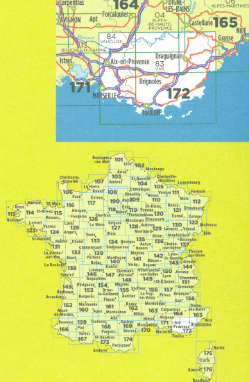 detail IGN 172 Toulon / Aix-en-Provence 1:100t mapa IGN