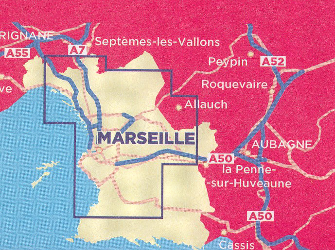 detail Marseille 1:13t plán města IGN